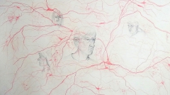 1. Anica Mitić- Crtež neurona sa portretima, Akvarl bojica, 100x70cm -III god