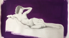 4. Darko Stefanović - Ležeći akt, kombinovana tehnika, 21x29cm - III godina OAS